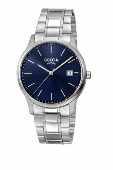 BOCCIA 3620-05 Herrenuhr Titan Blau