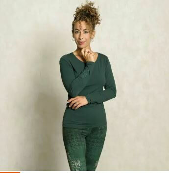 Langarm Shirt Bambus Chakra-Flower smaragd