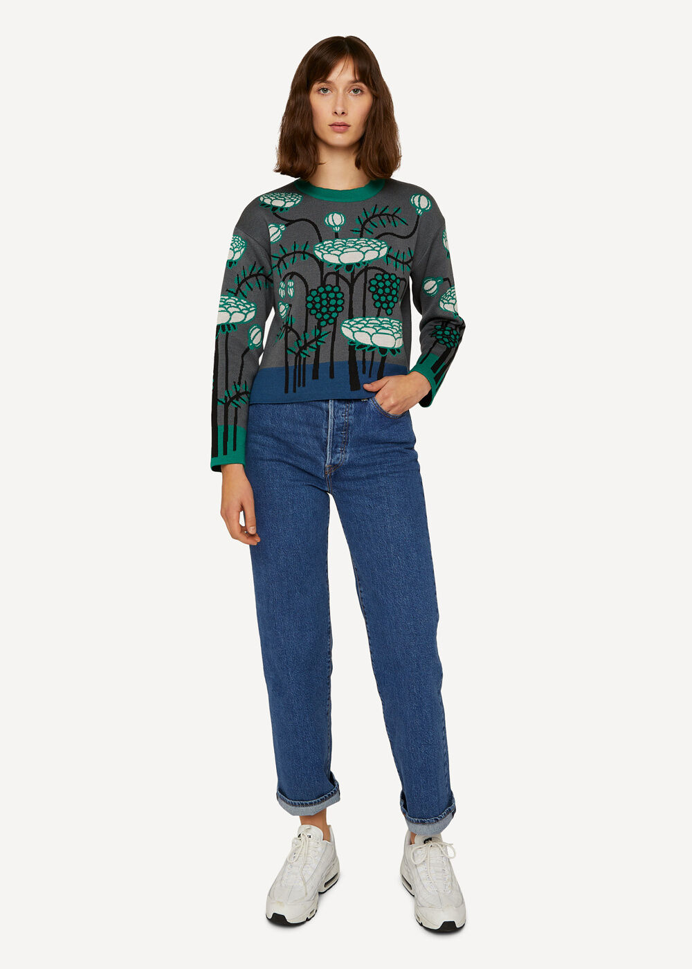 Bud to bloom Pullover grau