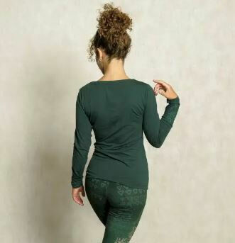 Langarm Shirt Bambus Chakra-Flower smaragd