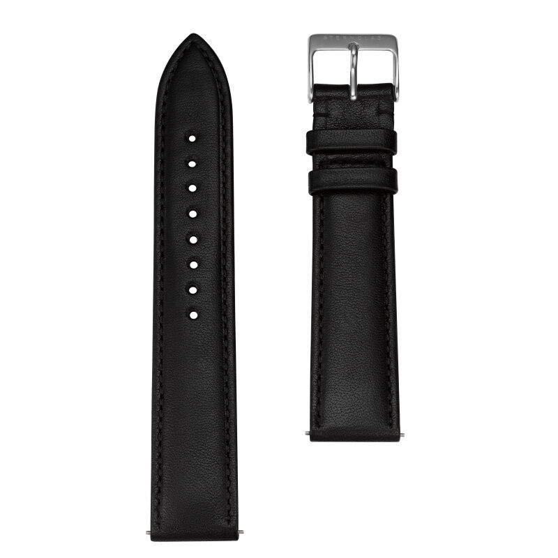 STERNGLAS Unisex Uhrband Modena 20 schwarz silber 20mm S03-MO04
