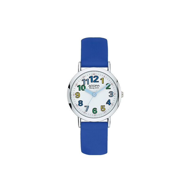 Adora Young Line Kinder Analoguhr mit blauem Kunststoff-Armband 1-205006-001