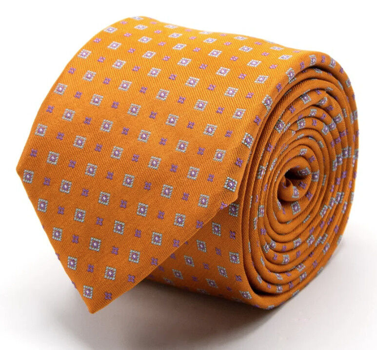 SEIDEN-JACQUARD KRAWATTE MIT QUADRATEN UND BLÜTEN