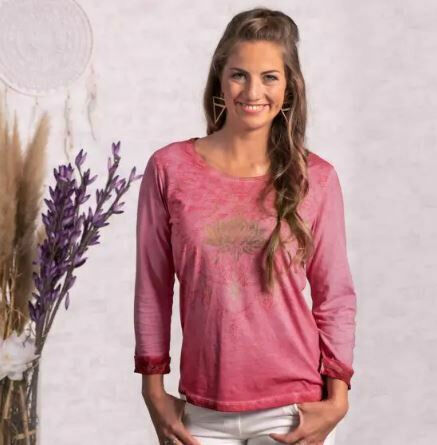 Shirt 3/4-Arm Peaceful Lotus pink-orchidee
