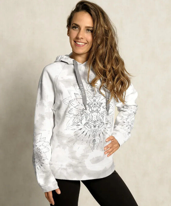 Hoodie Buddha silbergrau