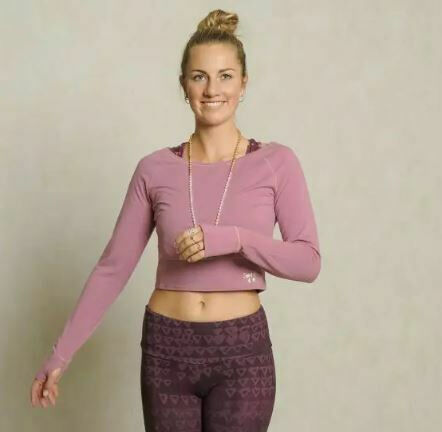 Longsleeve Crop Top Bambus amethyst