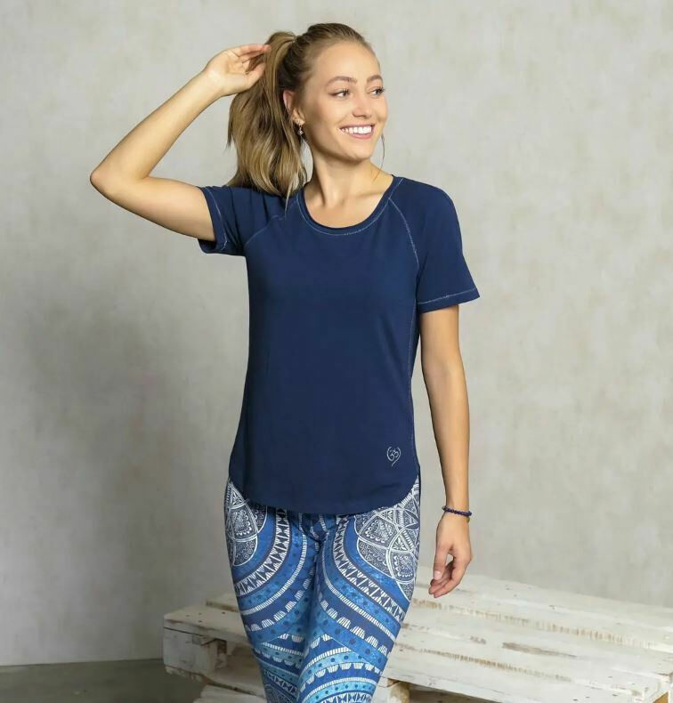 Shirt Raglan Bambus dunkelblau