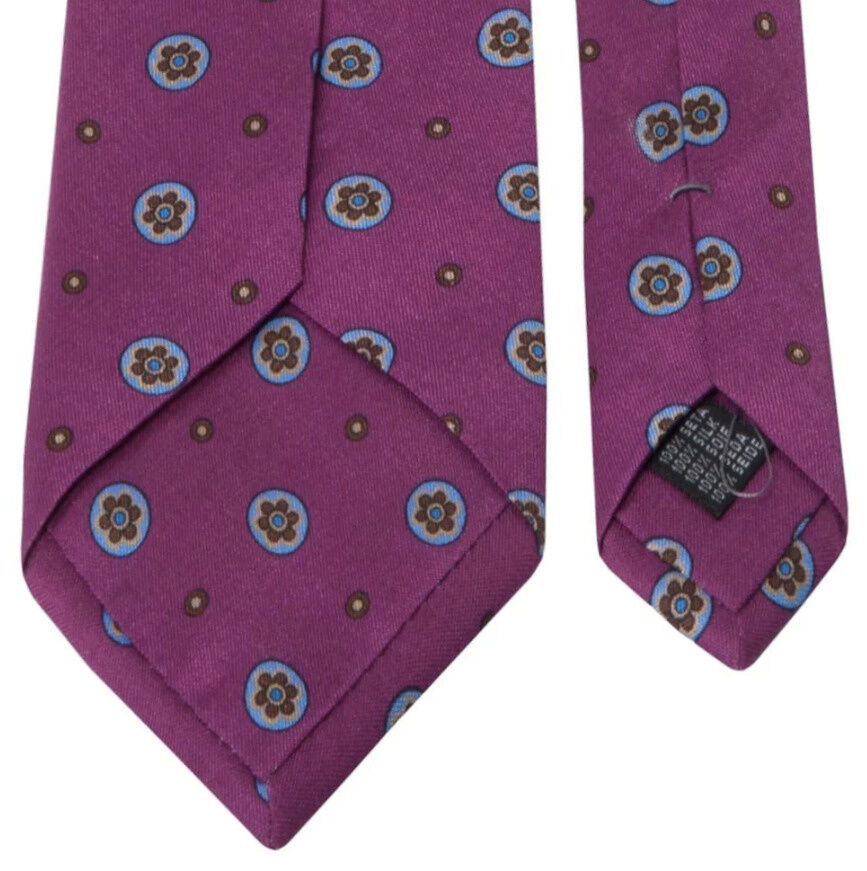 KRAWATTE AUS SHANTUNG-SEIDE MIT BLÜTEN-MUSTER