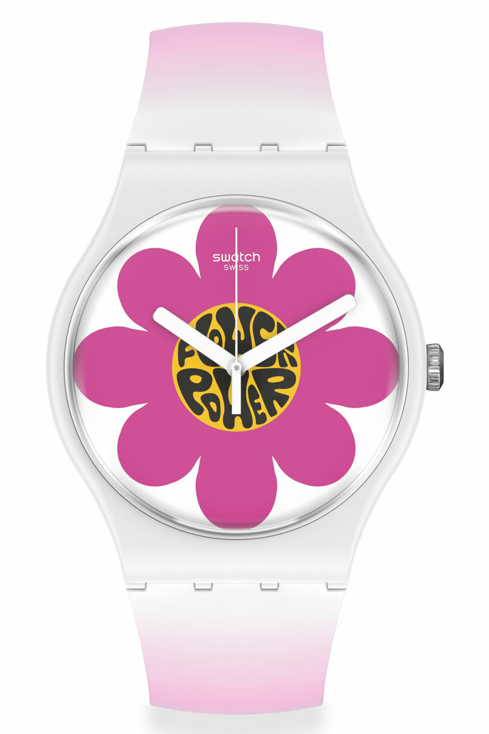 Swatch Damen Analoguhr Flower Power Bioceramic Pink SO32M104