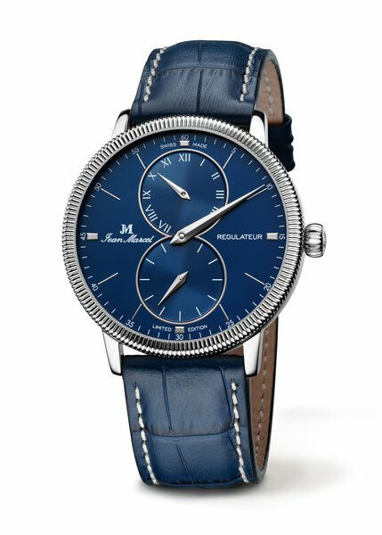 Jean Marcel Herren Automatikuhr Handaufzug Pretiosum mit blauem Lederarmband 361.60.62.42 