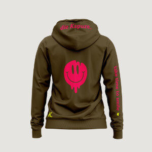Hoodie British Khaki melted Smiley