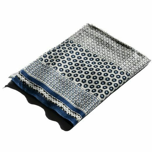 Blue Chilli Electronics Wollschal »Bedruckter Schurwollen- & Seidenmix Schal«, mit Fransen und Print