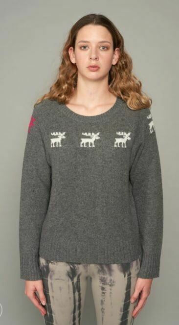 Kaschmir Pullover Jacquard Elch