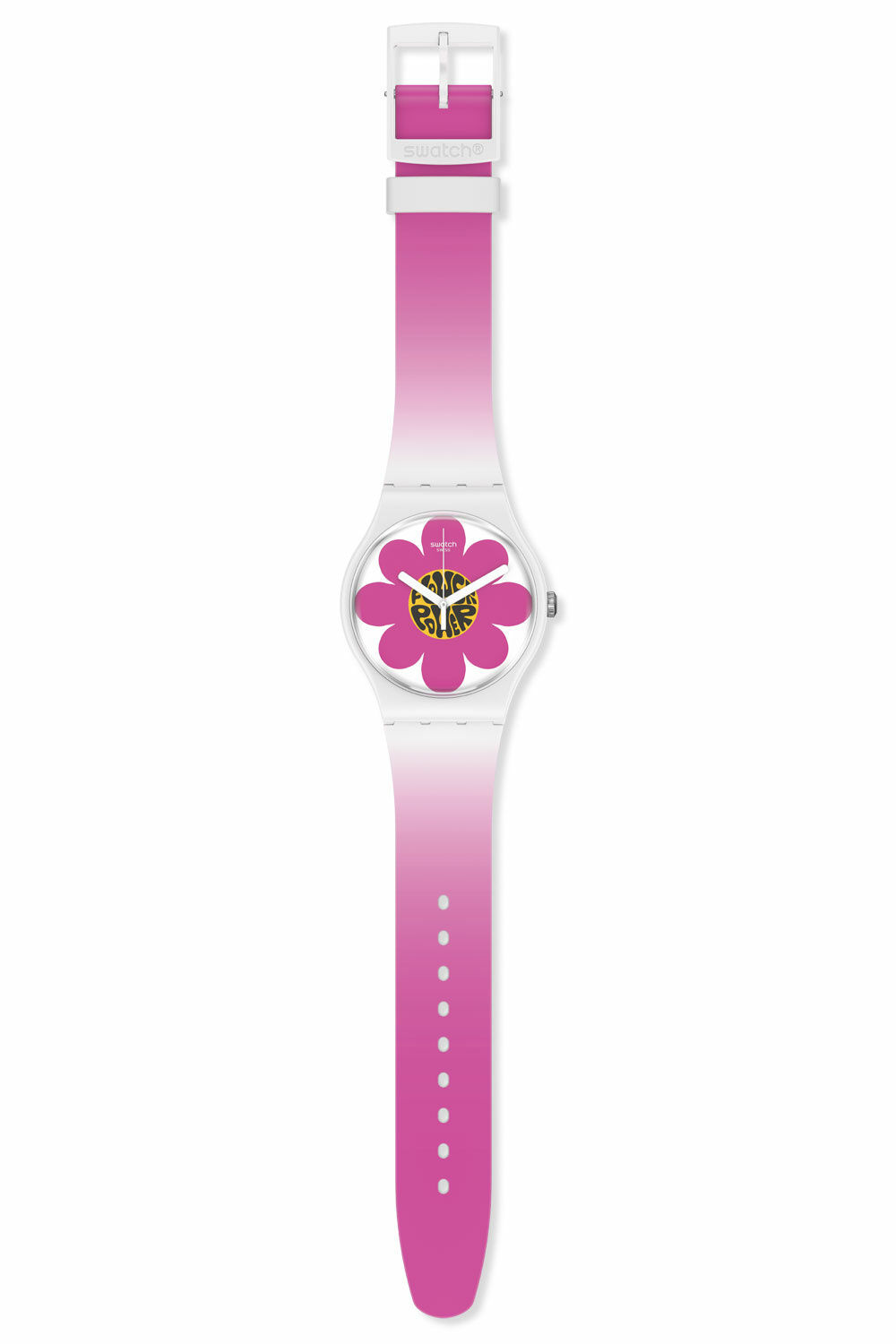 Swatch Damen Analoguhr Flower Power Bioceramic Pink SO32M104