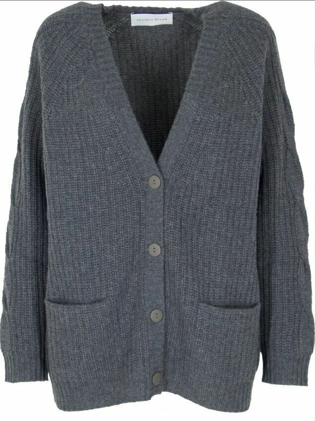 Kaschmir Strickjacke mit Zopf