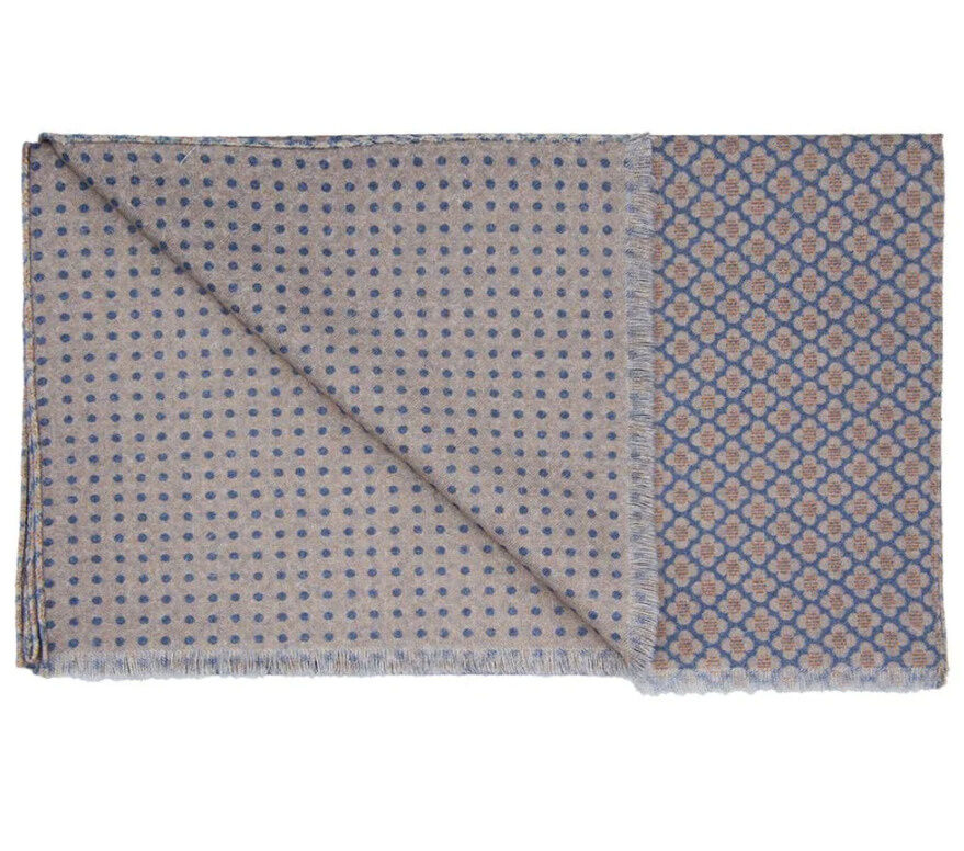 DOUBLEPRINT BAUMWOLLSCHAL MIT BLÜTEN UND PUNKTEN