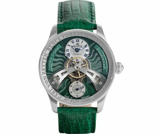 Carl von Zeyten Herren Automatikuhr Freudenstadt mit Lederarmband Grün CVZ0043GRS