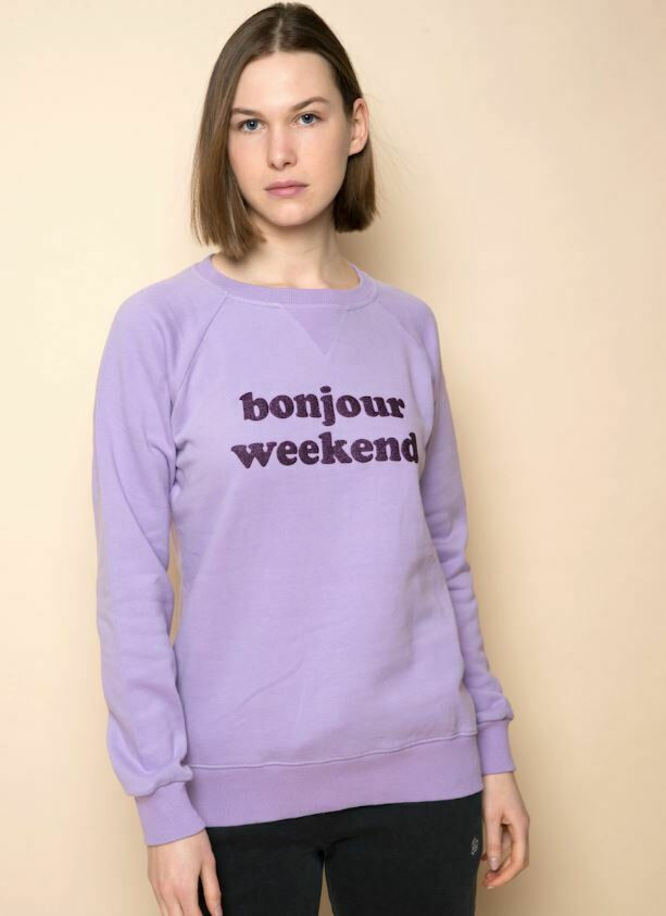 Sweatshirt bonjour weekend glitter