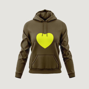 Hoodie British Khaki Heart