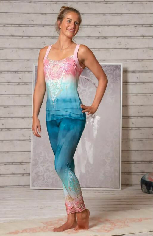 Yoga-Leggings indigo/peach
