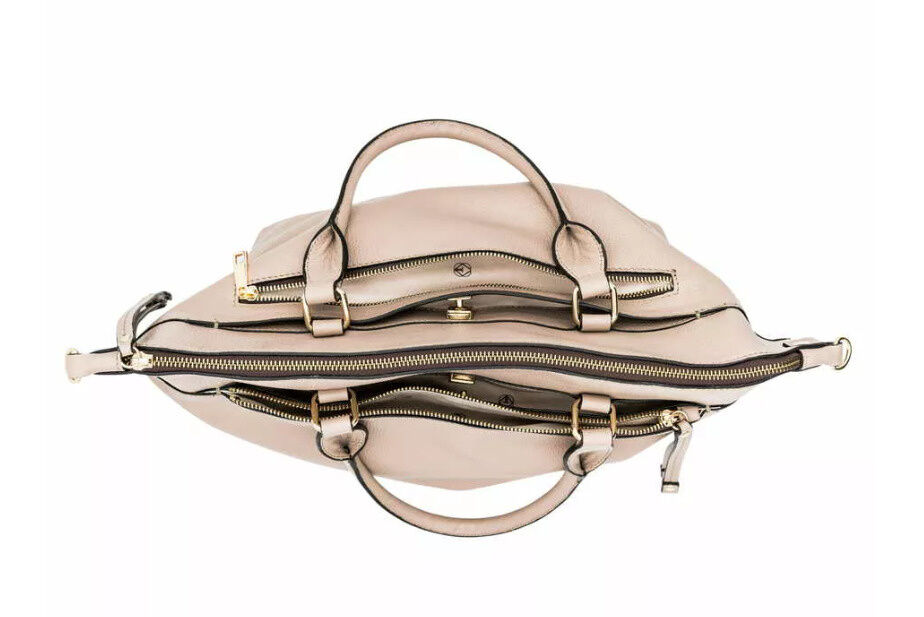 NEVER WITHOUT Tote Bag taupe Kalbsleder