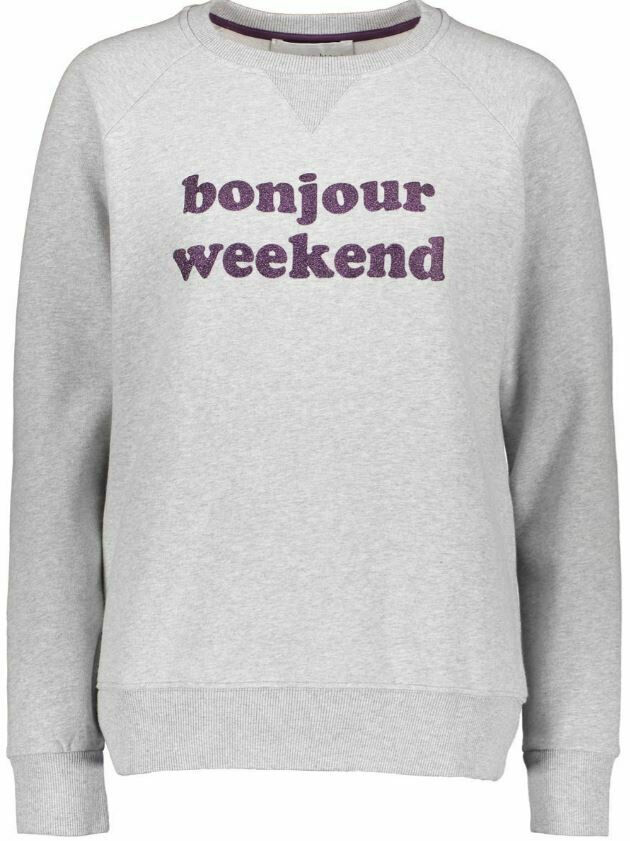 Sweatshirt bonjour weekend glitter
