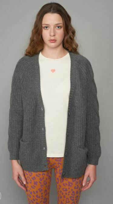 Kaschmir Strickjacke mit Zopf