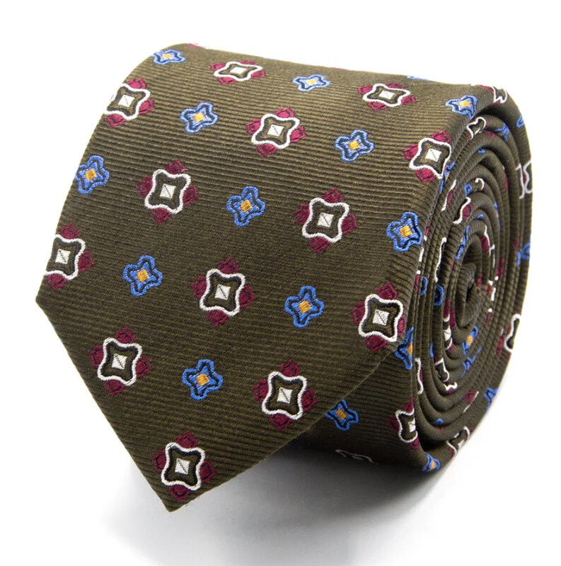 SEIDEN-JACQUARD KRAWATTE MIT GEOMETRISCHEM MUSTER