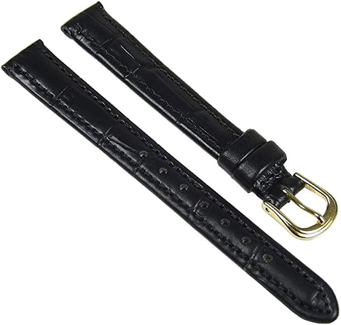 Barington Ersatzuhrband Leder Kroko-Print Schwarz 57890112122