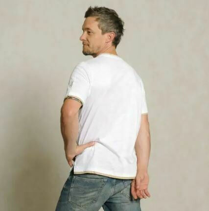 T-Shirt men Planet protect weiß/sand