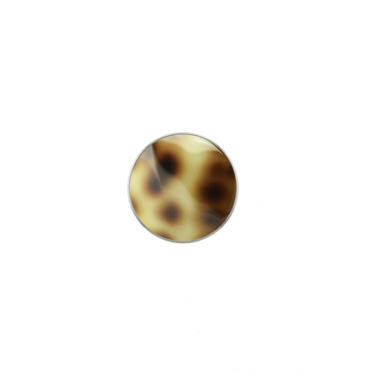 Color Button Kopf Tigermuschel 14mm / Halshöhe 1mm