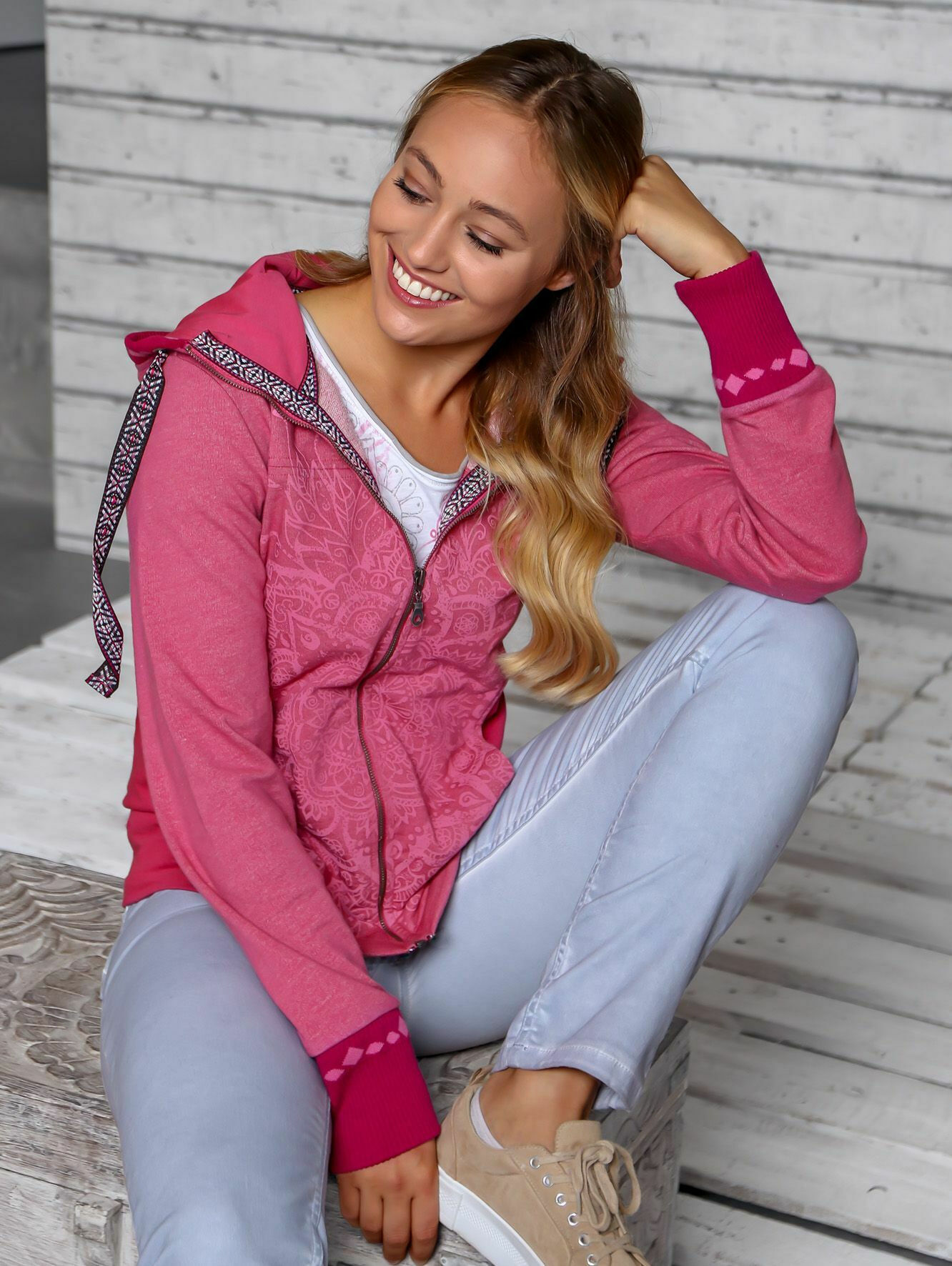 Sweatjacke women pink