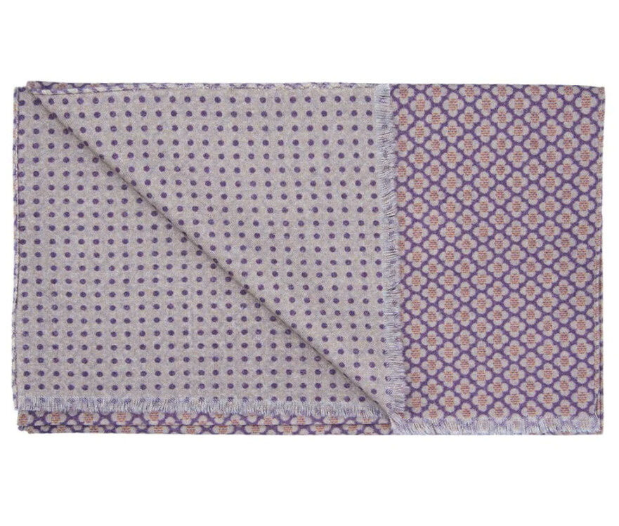 DOUBLEPRINT BAUMWOLLSCHAL MIT BLÜTEN UND PUNKTEN