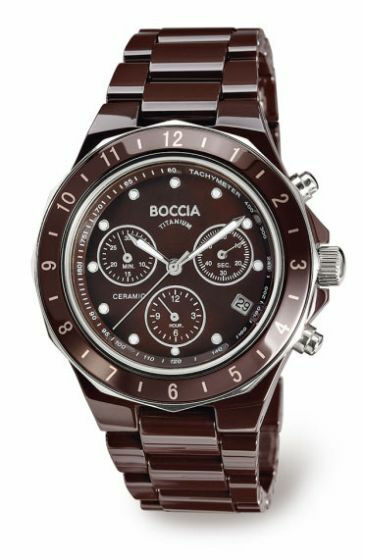 Boccia Damenuhr Chronograph Keramtik Braun 3765-03