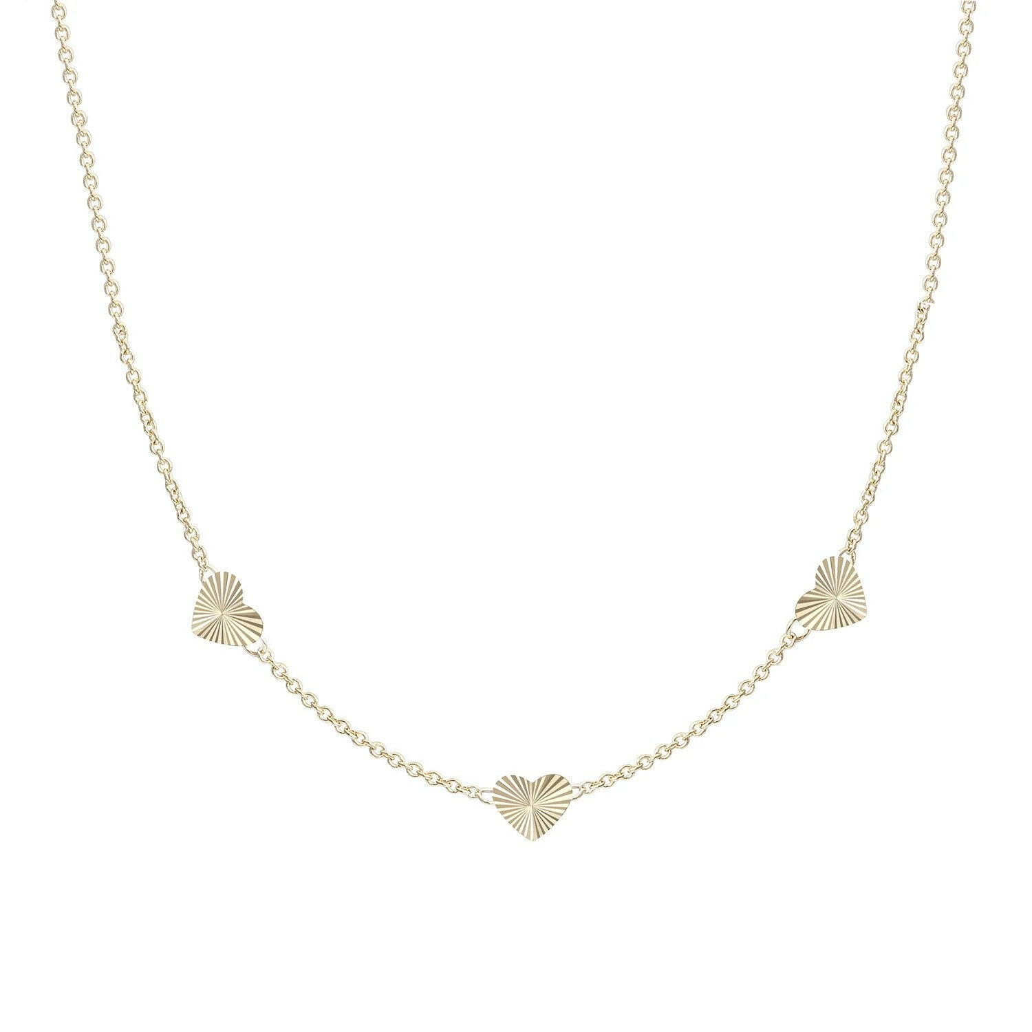 Xenox Damen Halskette Herzen Gold XG9K3004G