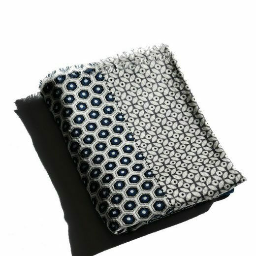 Blue Chilli Electronics Wollschal »Bedruckter Schurwollen- & Seidenmix Schal«, mit Fransen und Print
