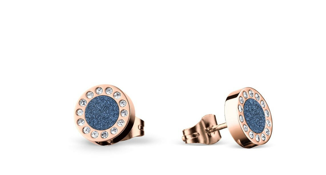 Bering Damen Ohrstecker Arctic Symphony mit Kristall Steinen und Aluminium Stein Rosegold 707-379-05