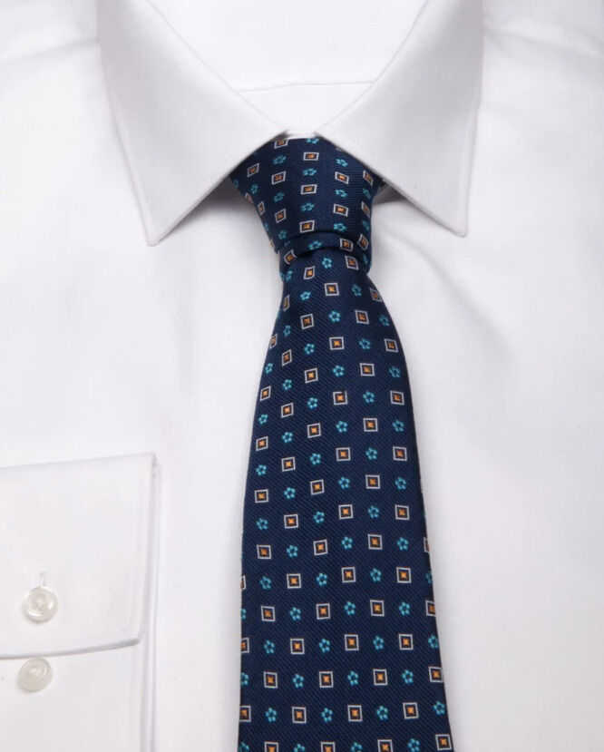 SEIDEN-JACQUARD KRAWATTE MIT GEOMETRISCHEM MUSTER