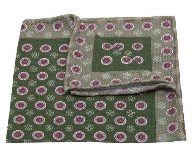 HANDROLLIERTES GIRO INLGESE-EINSTECKTUCH MIT BLÜTEN-MUSTER