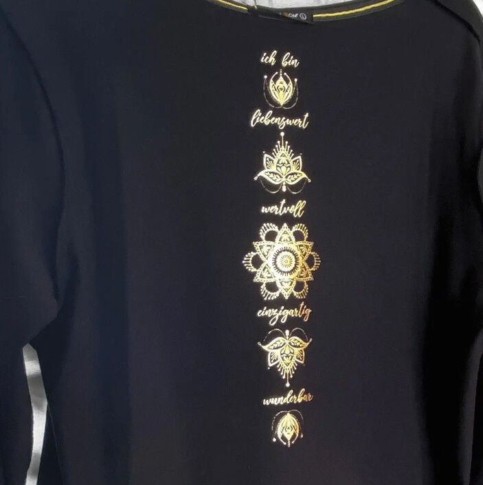 Langarm-Shirt Chakra-Flower schwarz
