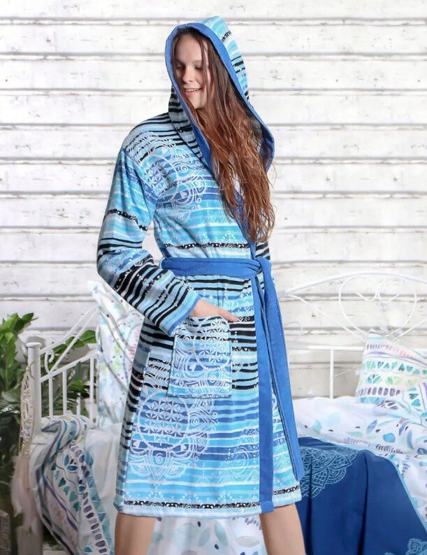 Damen-Bademantel blau