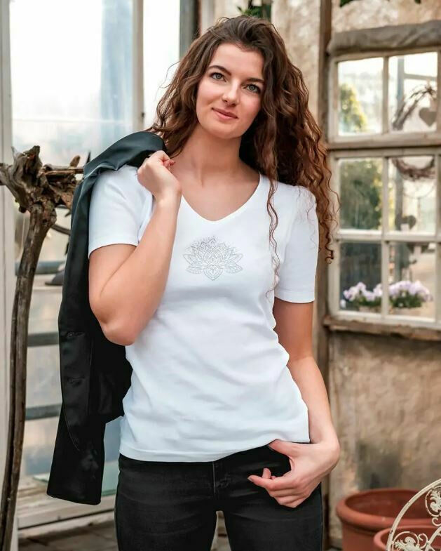 Shirt Lotus mit Raffärmel