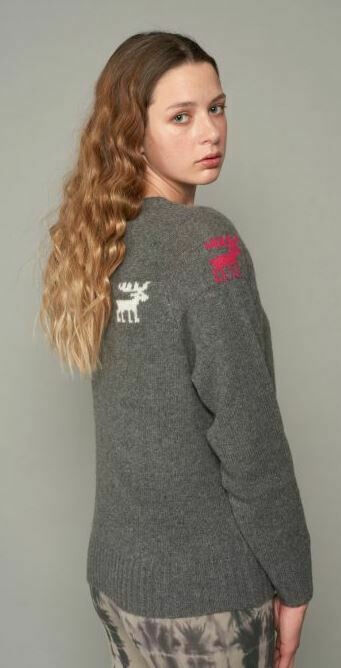 Kaschmir Pullover Jacquard Elch