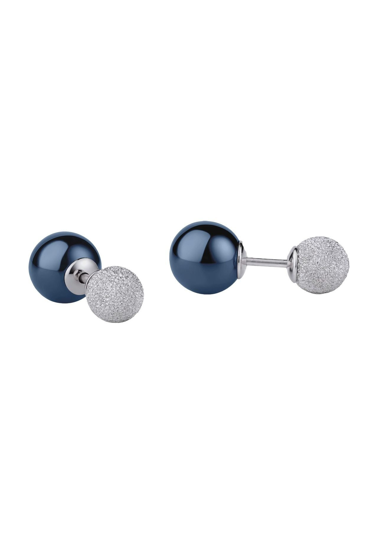 Bering Damen Ohrstecker Arctic Symphony mit funkelnder und Aluminium Kugel Silber 703