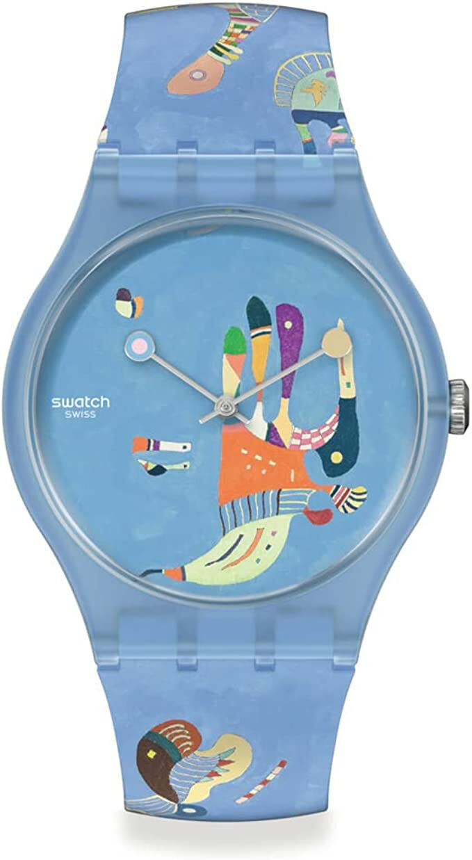 Swatch Damen Analoguhr Montre Sky by Vassily Kandinsky Blau SUOZ342