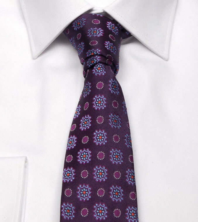 SEIDEN-JACQUARD KRAWATTE MIT GEOMETRISCHEM MUSTER